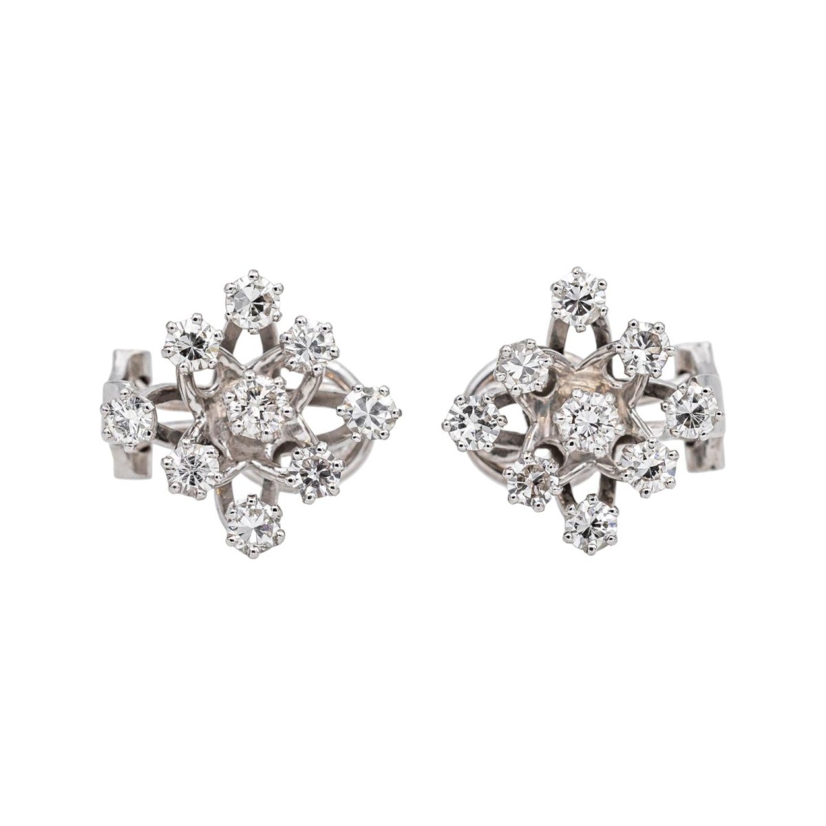 Boucles d'oreilles Clips Or blanc Diamant - Castafiore