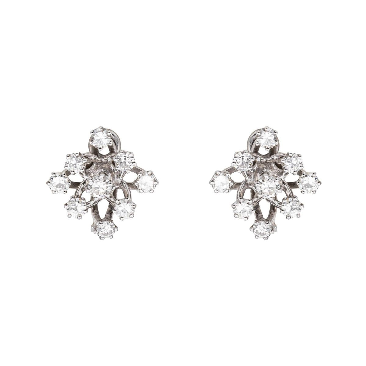 Boucles d'oreilles Clips Or blanc Diamant - Castafiore