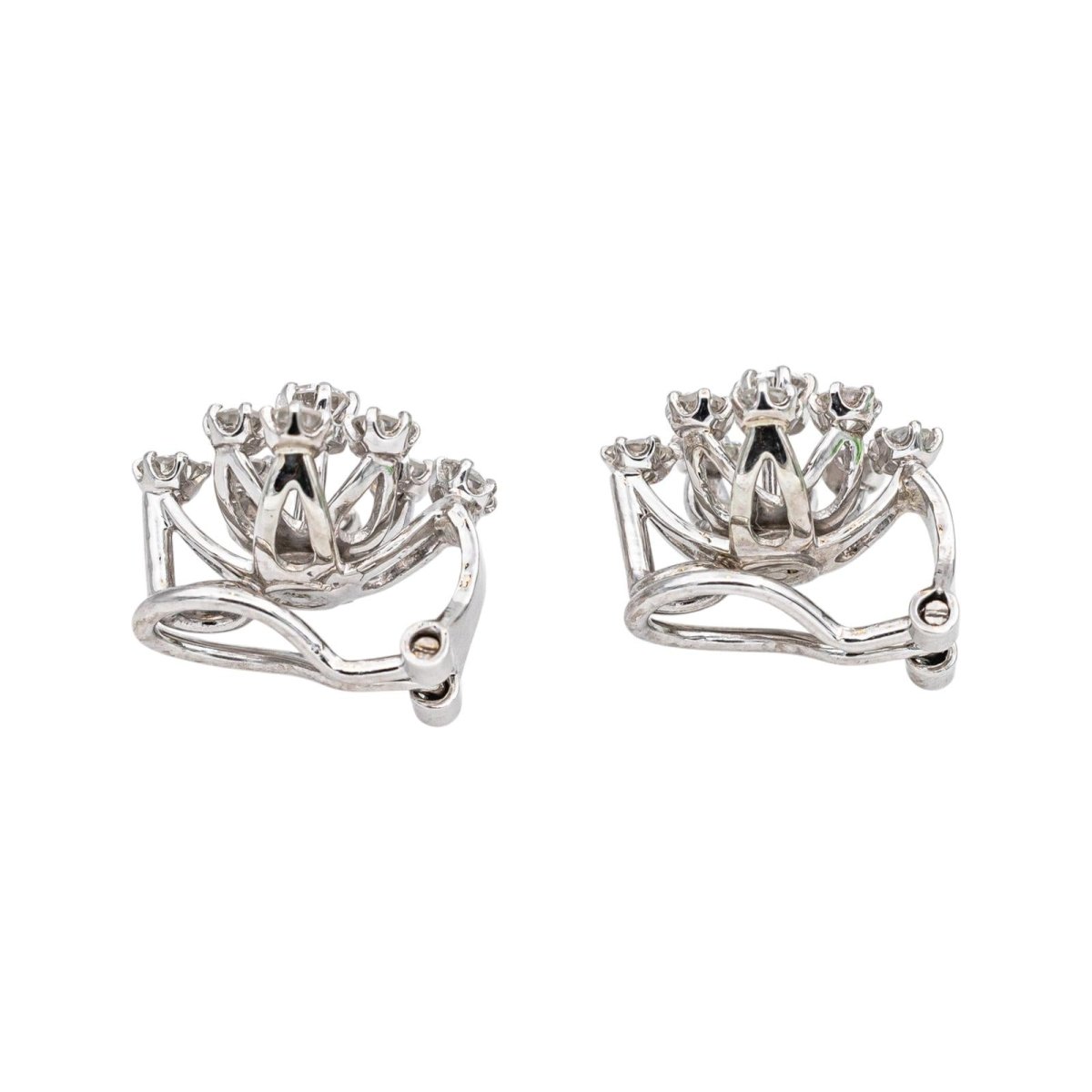 Boucles d'oreilles Clips Or blanc Diamant - Castafiore