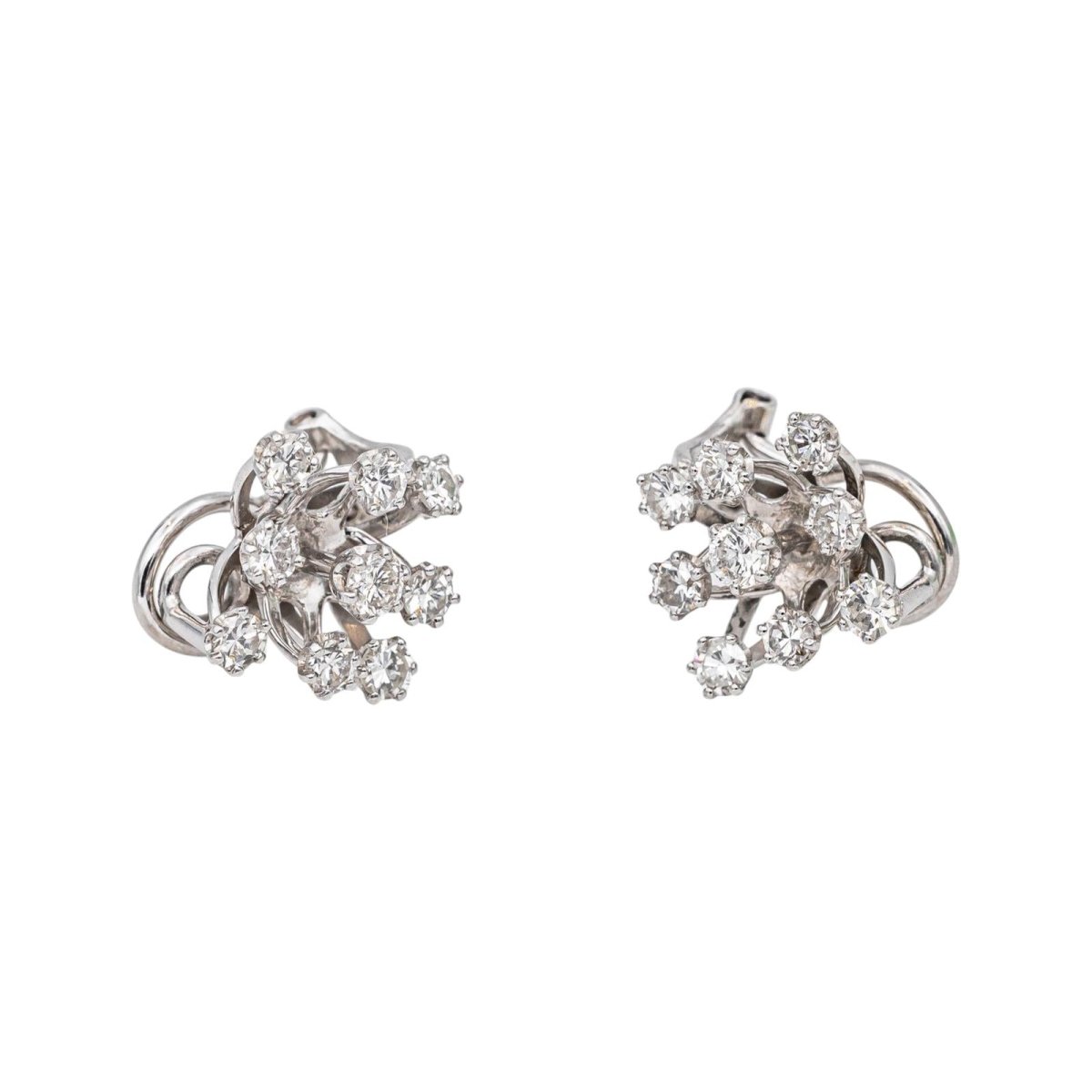 Boucles d'oreilles Clips Or blanc Diamant - Castafiore