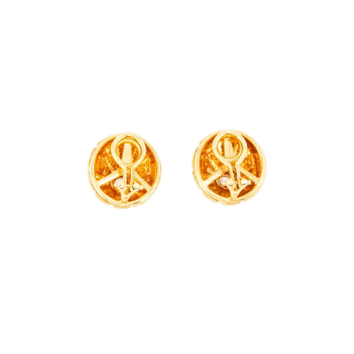 Boucles d'oreilles Clips TIFFANY & CO. par JEAN SCHLUMBERGER "Taj Mahal" en or jaune et diamants - Castafiore