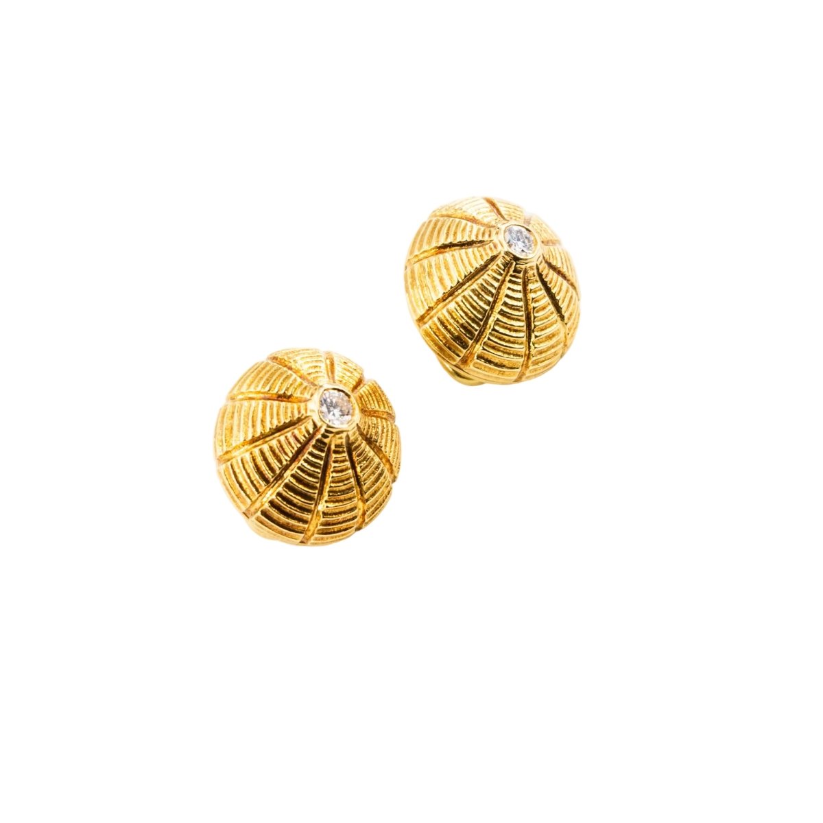 Boucles d'oreilles Clips TIFFANY & CO. par JEAN SCHLUMBERGER "Taj Mahal" en or jaune et diamants - Castafiore