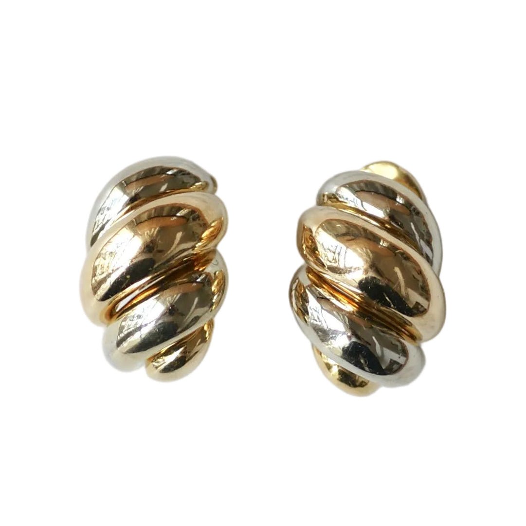 Boucles d'oreilles Clips VAN CLEEF & ARPELS en or blanc et or jaune - Castafiore