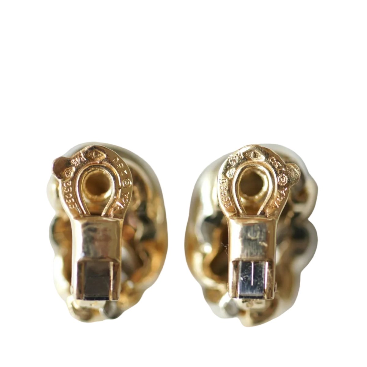Boucles d'oreilles Clips VAN CLEEF & ARPELS en or blanc et or jaune - Castafiore