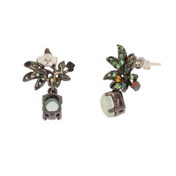 Boucles d'oreilles Clous en argent et grenats - Castafiore