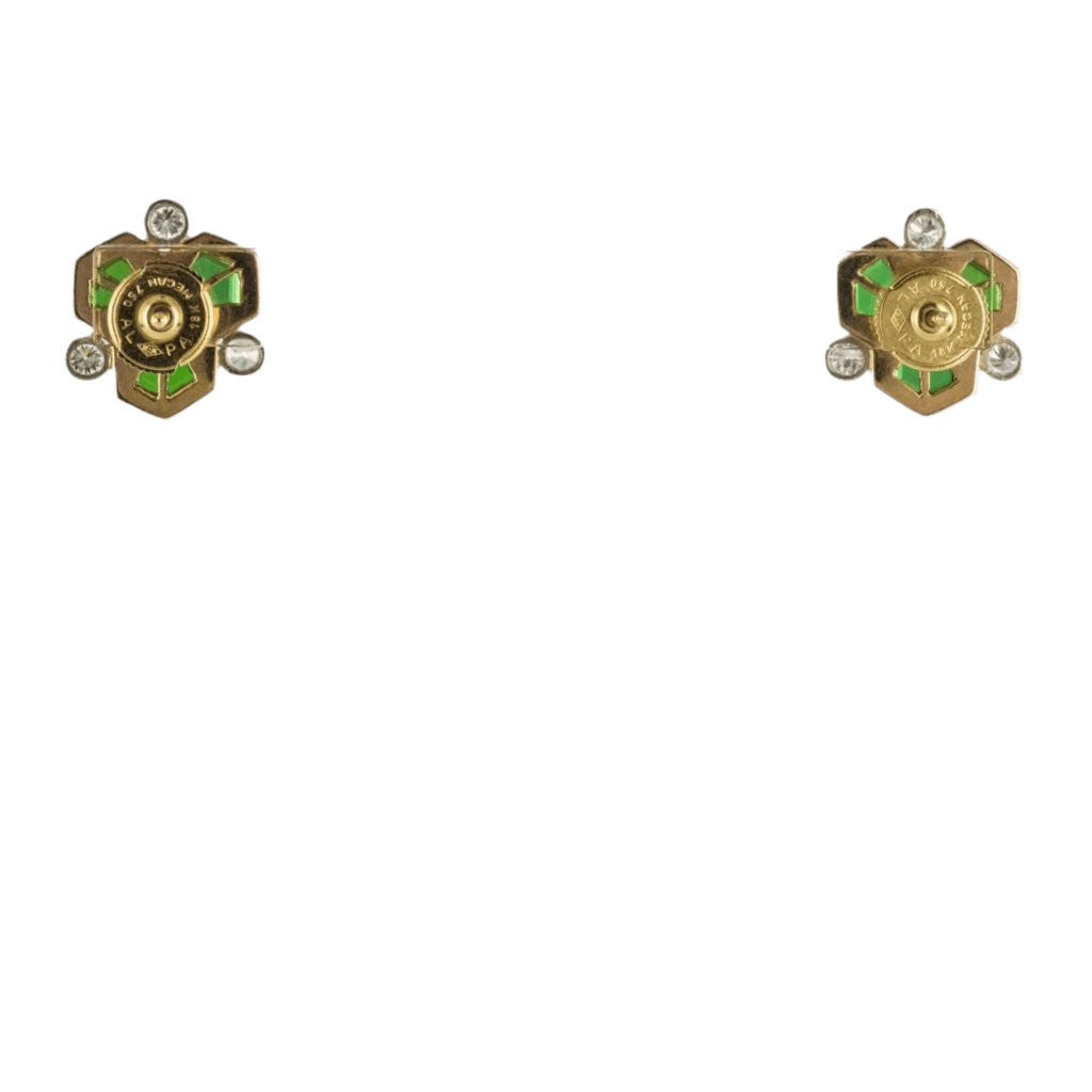 Boucles d'oreilles Clous en or jaune, tourmalines et diamants - Castafiore