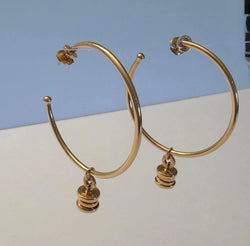Boucles d'oreilles Créoles BULGARI "B.Zero1" en or jaune - Castafiore