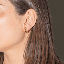 Boucles d'oreilles Créoles BULGARI "B.Zéro1 en or jaune et diamants - Castafiore