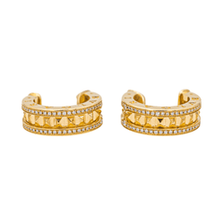 Boucles d'oreilles Créoles BULGARI "B.Zéro1 en or jaune et diamants - Castafiore