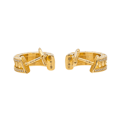 Boucles d'oreilles Créoles BULGARI "B.Zéro1 en or jaune et diamants - Castafiore