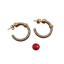 Boucles d’oreilles Créoles CARTIER "Aurore" en or jaune et acier - Castafiore
