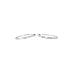 Boucles d'oreilles Créoles CARTIER en or blanc et diamants - Castafiore
