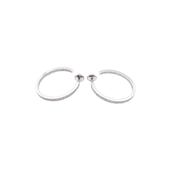 Boucles d'oreilles Créoles CARTIER en or blanc et diamants - Castafiore