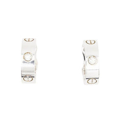 Boucles d'oreilles Créoles CARTIER "Love" en or blanc et diamants - Castafiore