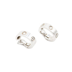 Boucles d'oreilles Créoles CARTIER "Love" en or blanc et diamants - Castafiore