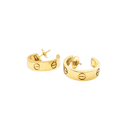 Boucles d'oreilles Créoles CARTIER "Love" en or jaune - Castafiore