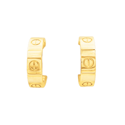 Boucles d'oreilles Créoles CARTIER "Love" en or jaune - Castafiore