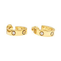 Boucles d'oreilles Créoles CARTIER "Love" en or jaune et diamants - Castafiore