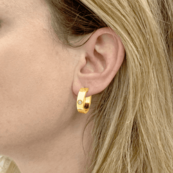 Boucles d'oreilles Créoles CARTIER "Love" en or jaune et diamants - Castafiore