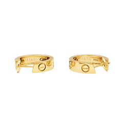 Boucles d'oreilles Créoles CARTIER "Love" en or jaune et diamants - Castafiore