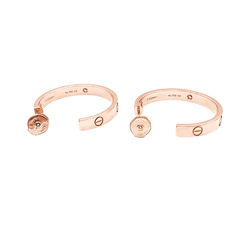 Boucles d'oreilles Créoles CARTIER "Love" MM en or rose et diamants - Castafiore