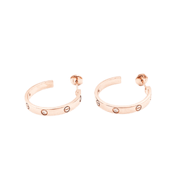 Boucles d'oreilles Créoles CARTIER "Love" MM en or rose et diamants - Castafiore