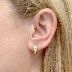 Boucles d'oreilles Créoles CARTIER "Trinity" en or blanc, or jaune, or rose et diamants - Castafiore