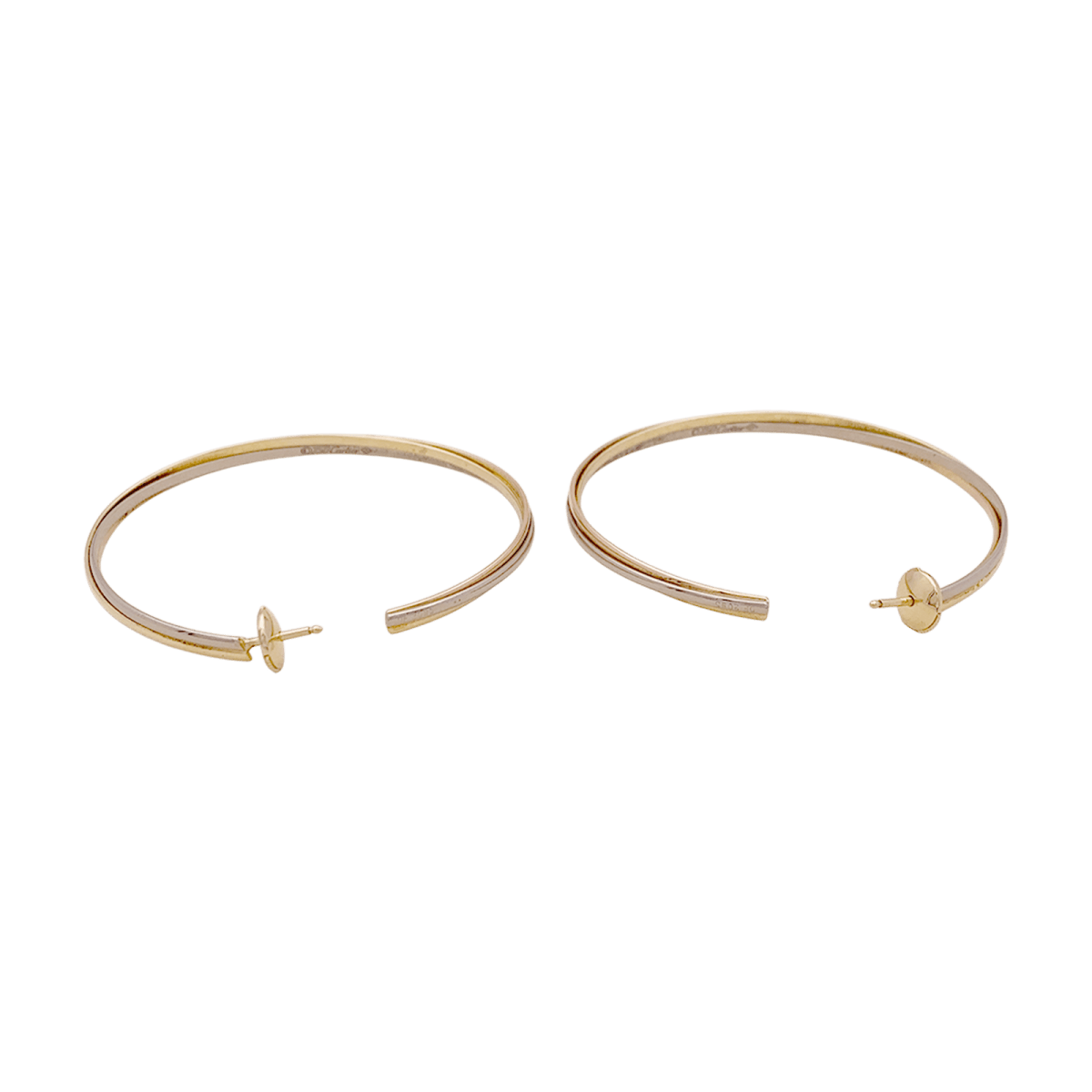 Boucles d'oreilles Créoles CARTIER "Trinity" en or jaune, or blanc et or rose - Castafiore
