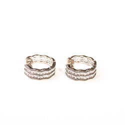 Boucles d'oreilles créoles diamants et diamants noirs en or blanc - Castafiore