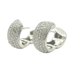 Boucles d'oreilles Créoles en or blanc et diamants - Castafiore