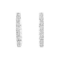 Boucles d'oreilles Créoles en or blanc et diamants - Castafiore