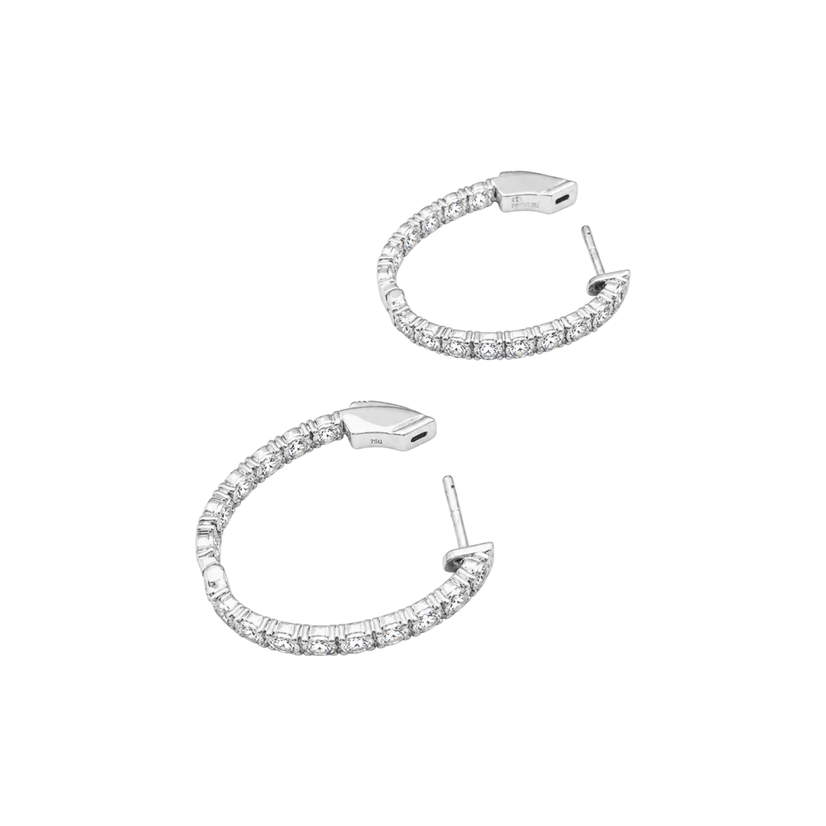 Boucles d'oreilles Créoles en or blanc et diamants - Castafiore