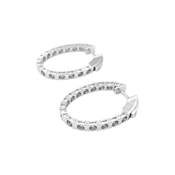 Boucles d'oreilles Créoles en or blanc et diamants - Castafiore