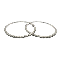 Boucles d'oreilles Créoles en or blanc et diamants - Castafiore