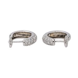 Boucles d'oreilles Créoles en or blanc et diamants - Castafiore