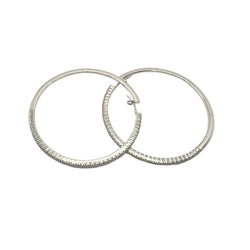 Boucles d'oreilles Créoles en or blanc et diamants - Castafiore