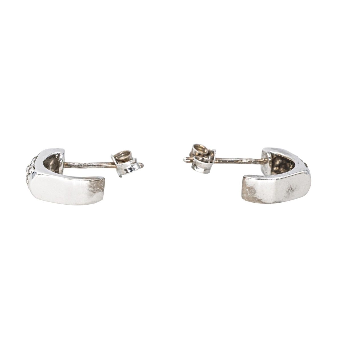 Boucles d'oreilles Créoles en or blanc et diamants - Castafiore