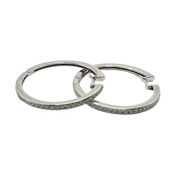 Boucles d'oreilles Créoles en or blanc et diamants - Castafiore