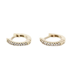 Boucles d'oreilles Créoles en or blanc jaune et diamants - Castafiore