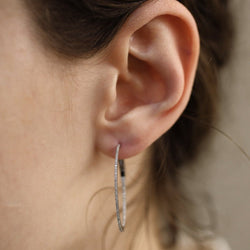 Boucles d'oreilles Créoles en Or gris 18k Diamants brillants 0,29 Cts G - VS. - Castafiore
