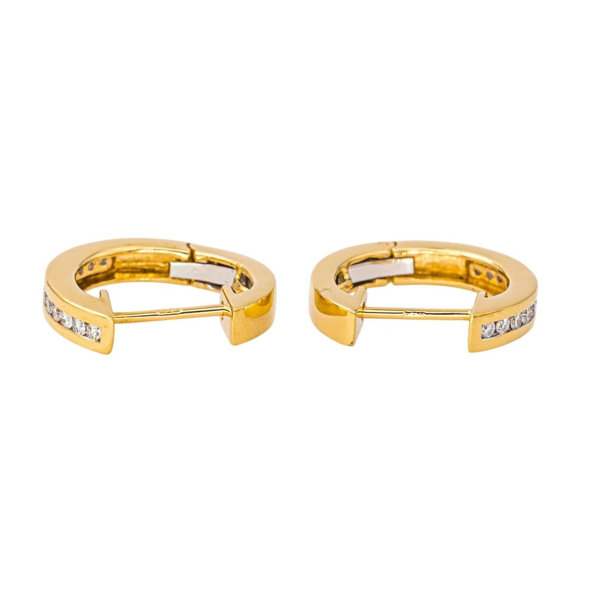 Boucles d'oreilles Créoles en or jaune et diamant - Castafiore