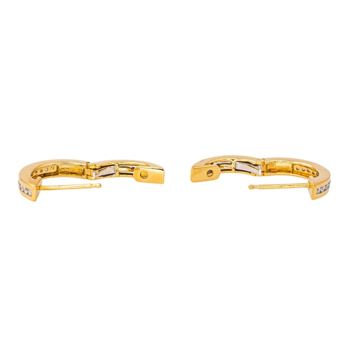 Boucles d'oreilles Créoles en or jaune et diamant - Castafiore
