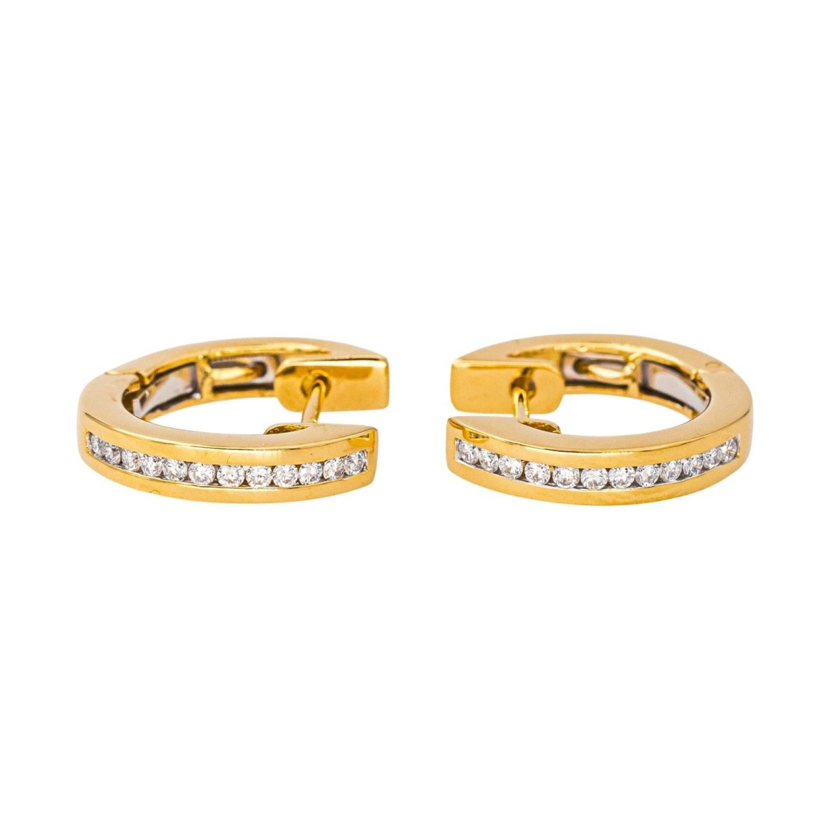 Boucles d'oreilles Créoles en or jaune et diamant - Castafiore