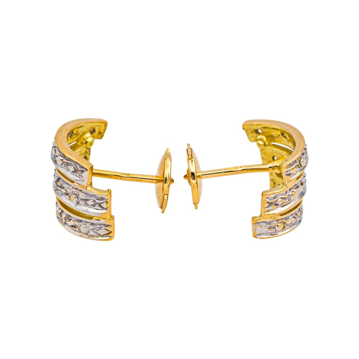 Boucles d'oreilles Créoles en or jaune et diamants - Castafiore