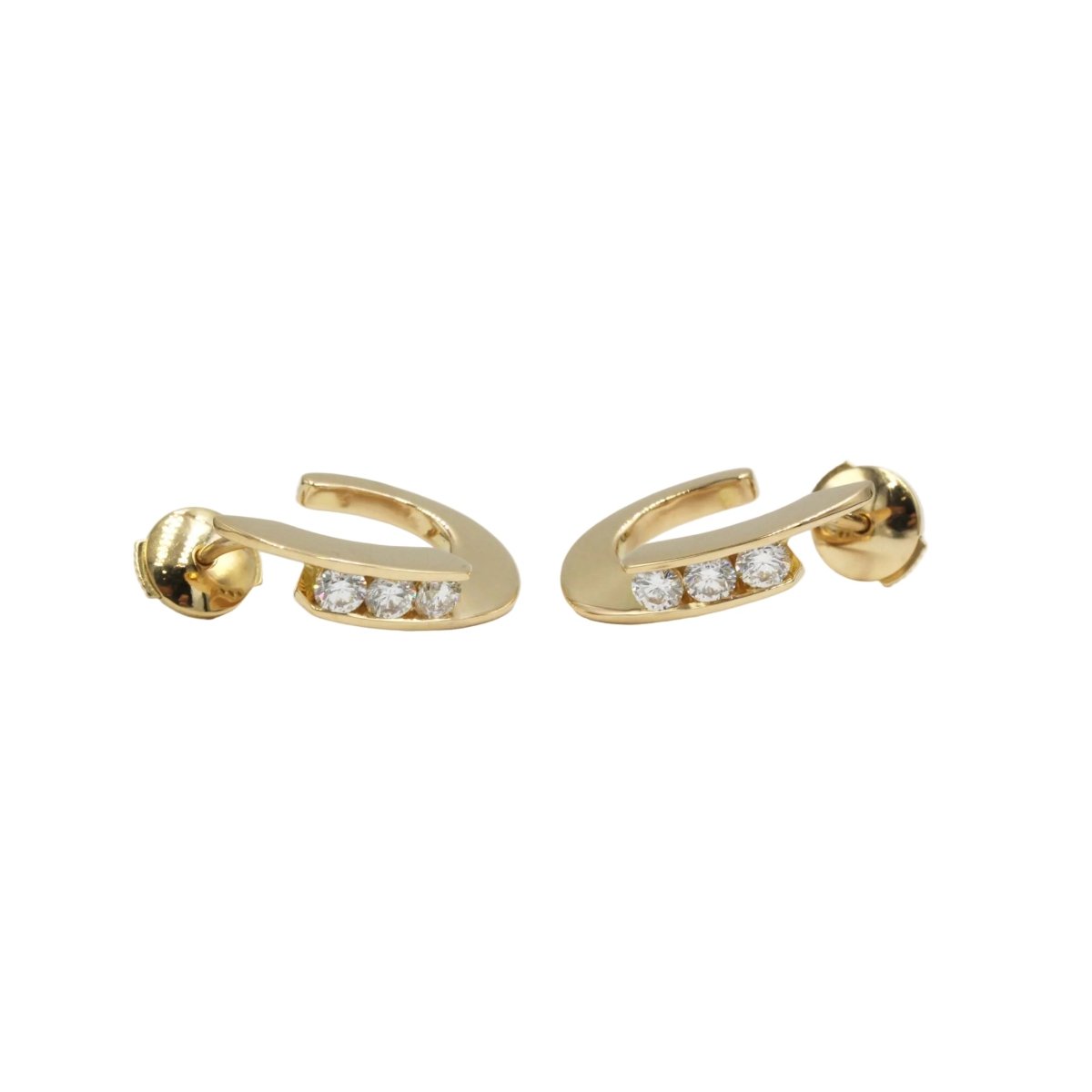 Boucles d'oreilles Créoles en or jaune et diamants - Castafiore