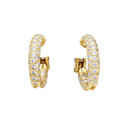 Boucles d'oreilles Créoles en or jaune et diamants - Castafiore