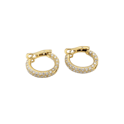 Boucles d'oreilles Créoles en or jaune et diamants - Castafiore