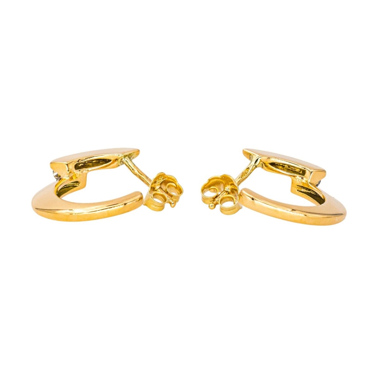 Boucles d'oreilles Créoles en or jaune et diamants - Castafiore