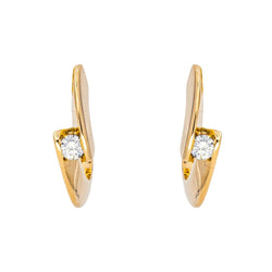 Boucles d'oreilles Créoles en or jaune et diamants - Castafiore