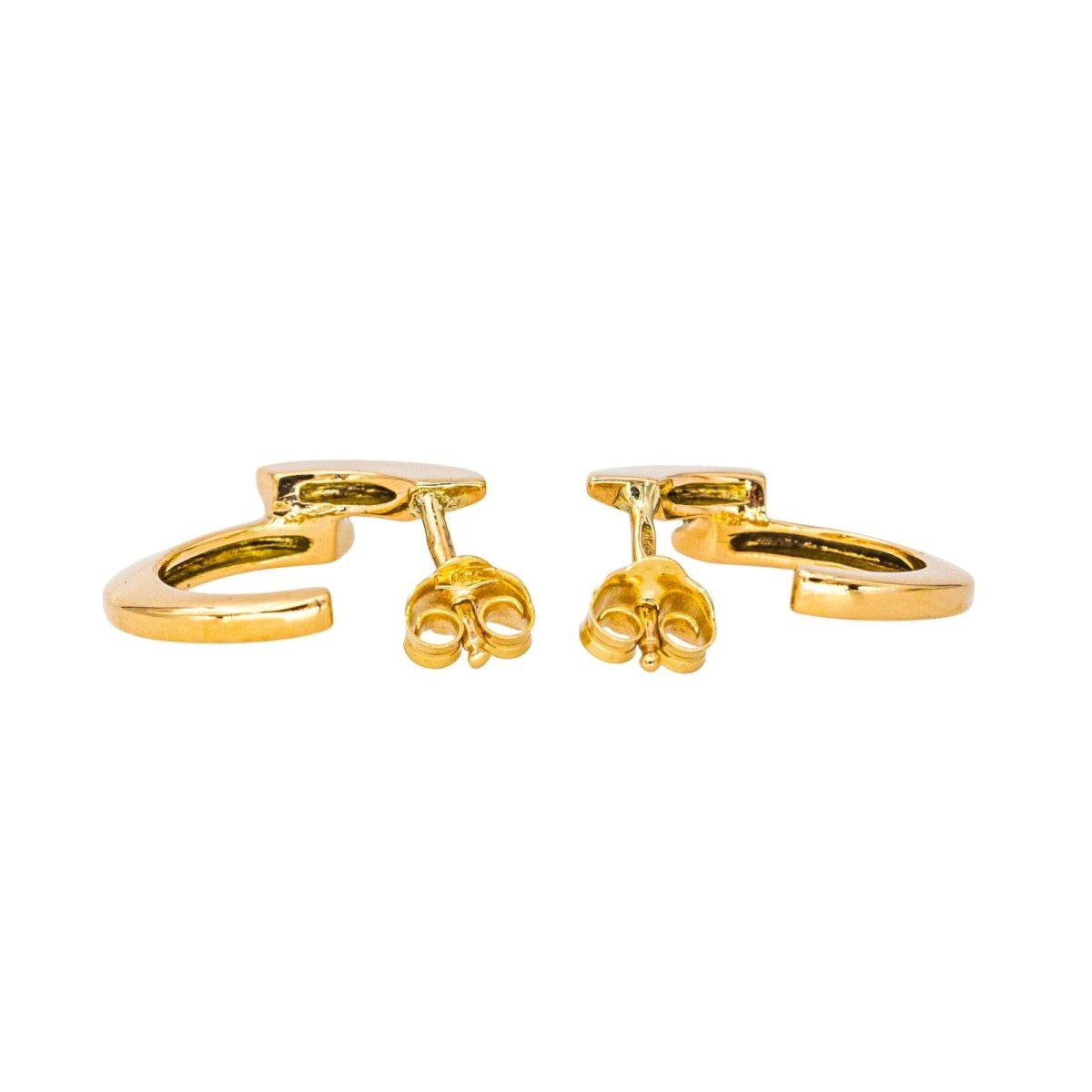 Boucles d'oreilles Créoles en or jaune et diamants - Castafiore
